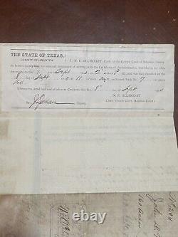 1886 160 Acre Houston County Texas Land Grant Signed By Governor John Ireland