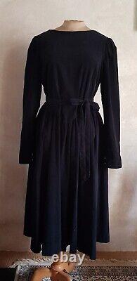 1970/80 LAURA ASHLEY COTTON Velvet Dress Size 42 Made in Ireland