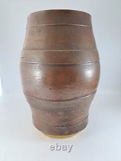19th C Antique Salt Glazed Stoneware Whiskey Barrel Keg Ireland or America