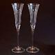 2 (two) Waterford Connoisseur Gold Lead Crystal Champagne Flutes-signed Discont