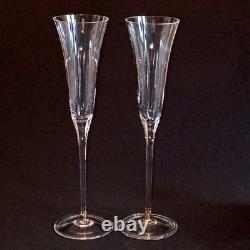 2 (Two) WATERFORD CONNOISSEUR GOLD Lead Crystal Champagne Flutes-Signed DISCONT
