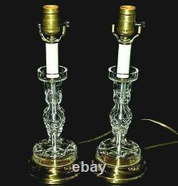 2 (Two) WATERFORD GLANDORE Cut Lead Crystal Bedside Electric Lamps-Signed DISCNT