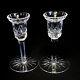 2 (two) Waterford Lismore Cut Crystal 5 Single Candle Holders 16 Cuts Signed