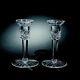 2 (two) Waterford Lismore Cut Crystal 5 Single Candle Holders 8 Cuts Signed