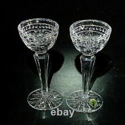 2 (Two) WATERFORD OVERTURE Cut Lead Crystal Candle Holders- Signed DISCONTINUED