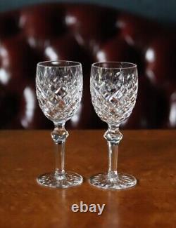 2 Vintage WATERFORD crystal glasses POWERSCOURT White Wine Glasses 6 3/8