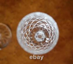 2 Vintage WATERFORD crystal glasses POWERSCOURT White Wine Glasses 6 3/8