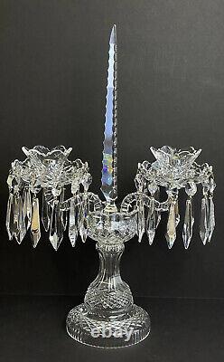 2 Waterford Crystal 19 Spire Double Arm Candelabra Centerpiece Prisms Notes