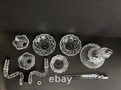 2 Waterford Crystal 19 Spire Double Arm Candelabra Centerpiece Prisms Notes