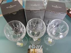 2 Waterford Crystal LISMORE 14oz 7½''T OUTSIZE Balloon WINE Glass in BOX Ireland