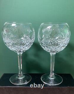 2 Waterford Crystal Millennium Prosperity Toasting Balloon Goblet Wine Glasses