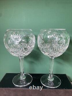 2 Waterford Crystal Millennium Prosperity Toasting Balloon Goblet Wine Glasses