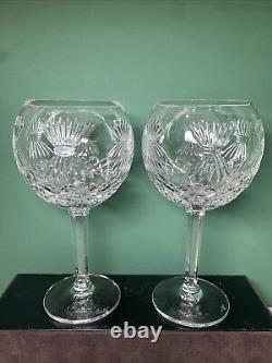 2 Waterford Crystal Millennium Prosperity Toasting Balloon Goblet Wine Glasses