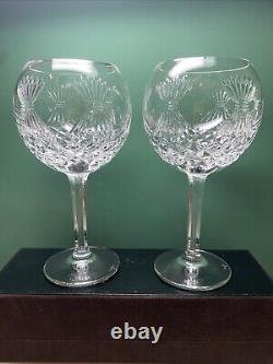 2 Waterford Crystal Millennium Prosperity Toasting Balloon Goblet Wine Glasses