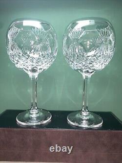 2 Waterford Crystal Millennium Prosperity Toasting Balloon Goblet Wine Glasses