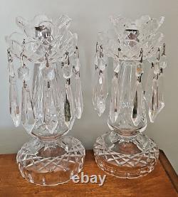 2 Waterford Prestige Collection Crystal Candle holder with prisms Excellent