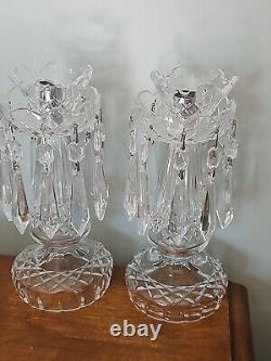 2 Waterford Prestige Collection Crystal Candle holder with prisms Excellent