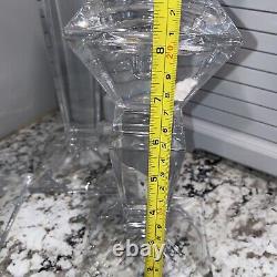 3 Shannon Crystal Candle Holders Candle Sticks Square Shape 12 10 8 Heavy