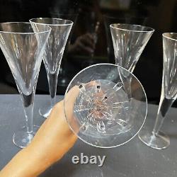4 Rare Waterford Crystal John Rocha Signature Champagne Flutes