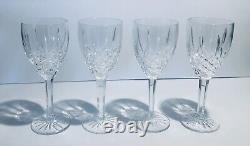 4 Waterford Araglin Crystal Wine Glasses Product Of Ireland 7-7/8 Tall