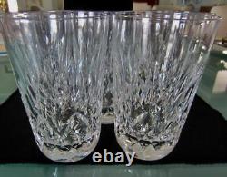 4 Waterford Crystal Lismore HIGHBALL Tumblers GLASSES 5 10oz Rounded Bottoms EC