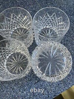 4 X TYRONE Crystal Whisky Tumbler 8cm Tall