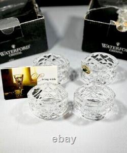 4x Waterford Crystal Lismore Napkin Rings Holders 2 1/4 OVAL, 2 Pairs Excellent