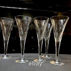 5 Rare Waterford Crystal John Rocha Signature Champagne Flutes