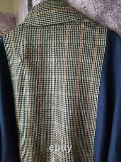 AVOCA COLLECTION Women's Irish Wool Houndstooth Layered Walking Cape Jacket sz 1