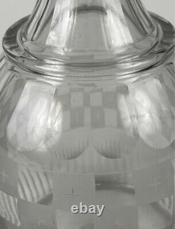 Antique Anglo-Irish Decanter c. 1770-1800 Crystal Glass Checkerboard Pattern