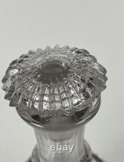 Antique Anglo-Irish Decanter c. 1770-1800 Crystal Glass Checkerboard Pattern