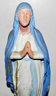 Antique Chalkware HOLY Statue Blessed Virgin Mary Irish Catholic SHABBY CHIC 18