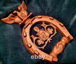 Antique IRISH CATHOLIC Rare ANCIENT ORDER HIBERNIANS PLAQUE 1890 LUCKY HORSESHOE