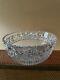 Antique Irish Large Cut Clear Glass Bowl With Scalloped Rim