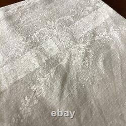 Antique Linen Damask Monogram LW DINNER NAPKINS x 25 (12)