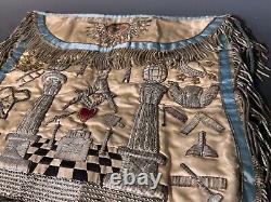 Antique Masonic Past Master's Apron Pre CIVIL War Hand Painted Folk Art Aafa