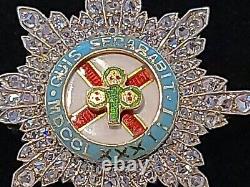 Antique Victorian Gold Diamond Military Star Order St. Patrick Garter Medal Pin