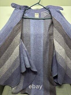 Avoca Collection 100% Wool Ireland Cape Coat Poncho Cloak Purple withScarf