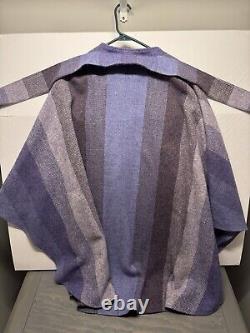 Avoca Collection 100% Wool Ireland Cape Coat Poncho Cloak Purple withScarf