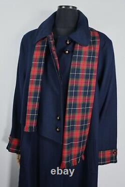 Avoca Collection Ireland Vintage Pure Wool Navy Blue Coat size 40-42 XL