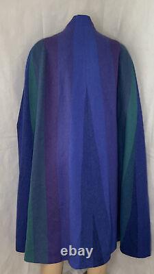 Avoca Collection Wool Cape Coat Purple Green Blue Lined Ireland Women Sz Large