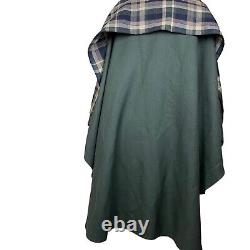 Avoca Collection wool cape Coat Withtartan plaid scarf Ireland Sz 1 (US SMALL)