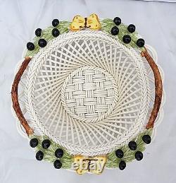 BELLEEK Ireland Delicate Butterfly Handcrafted Basket 6 Diameter