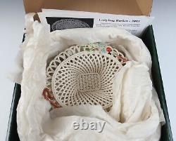 Belleek 8 Flat Rod Ladybug Basket MINT in BOX 2003 BCIS Woven Irish Porcelain