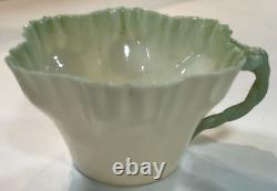 Belleek Ireland Green Ruffled Teacup