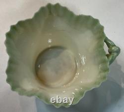 Belleek Ireland Green Ruffled Teacup