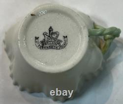 Belleek Ireland Green Ruffled Teacup