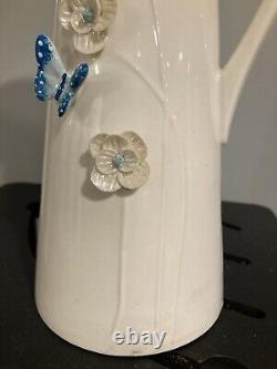 Belleek Living Colour Collection Butterfly Meadow Pitcher, Made In Ireland 10