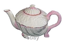 Belleek Pink Neptune Shell Teapot, Vintage Ireland 6.5 x 10.3 Mint
