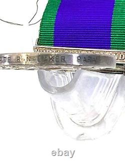 British General Service Medal GSM Northern Ireland Clasp Pte RN Baker Para Regt